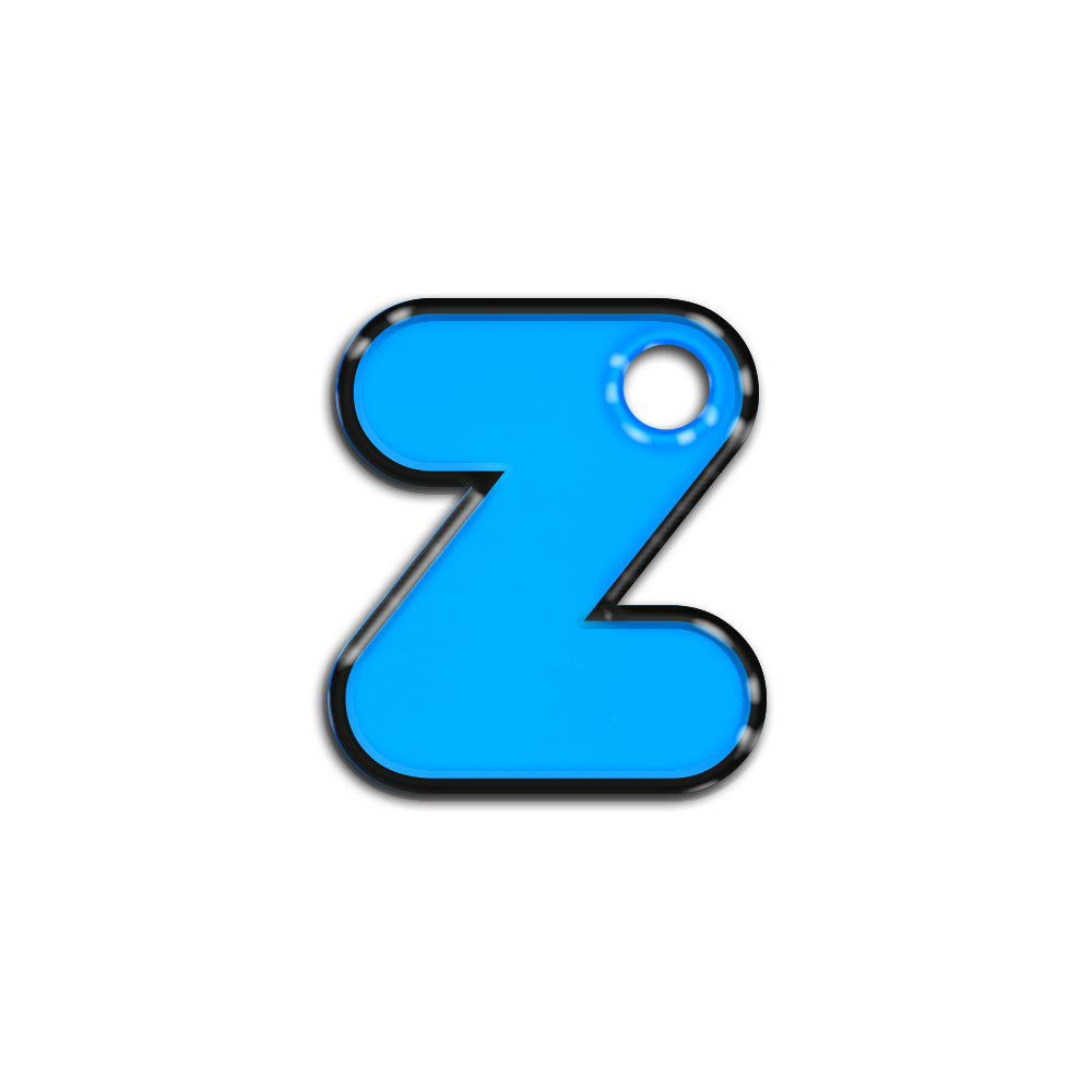 Z Harfi Rounded Mavi Neon | İsimlik