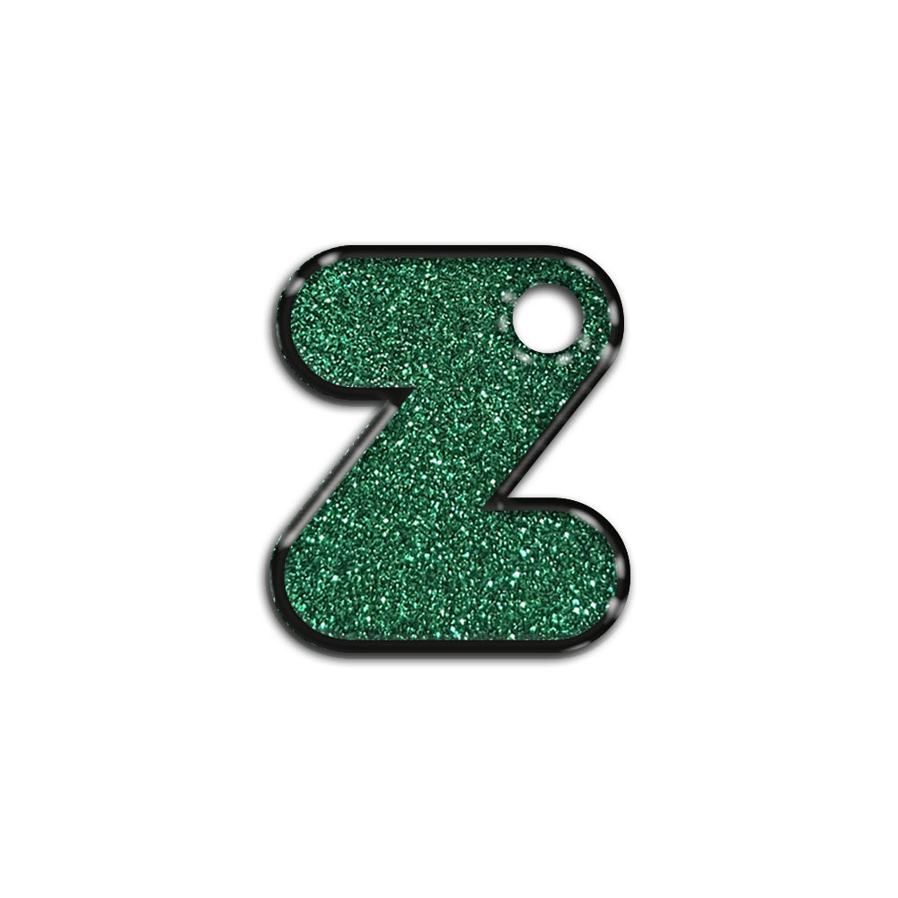 Z Harfi Rounded Yeşil Glitter | İsimlik