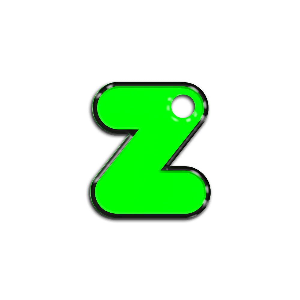 Z Harfi Rounded Yeşil Neon | İsimlik