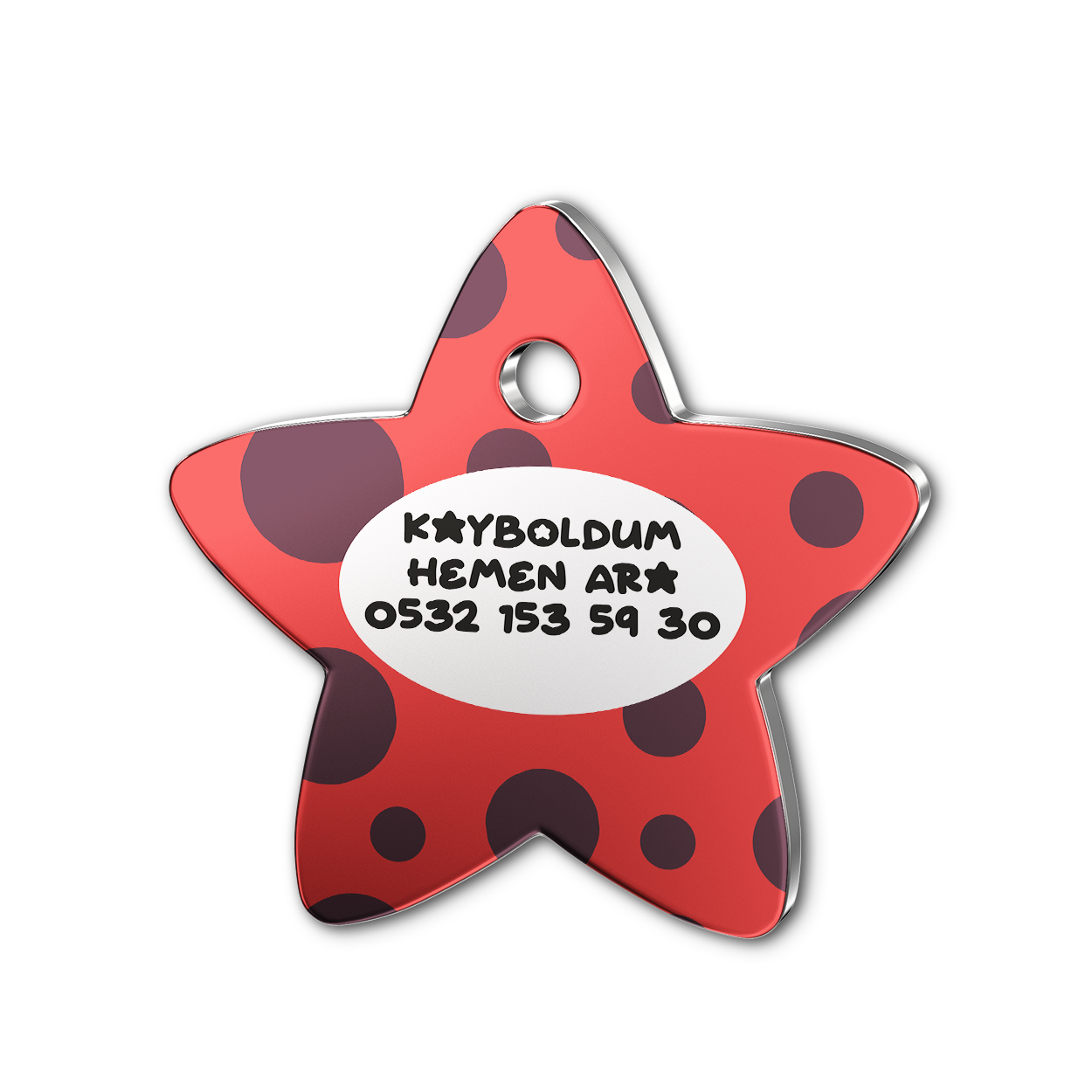 Kırmızı Polka Desenli Yıldız | Köpek İsimlik