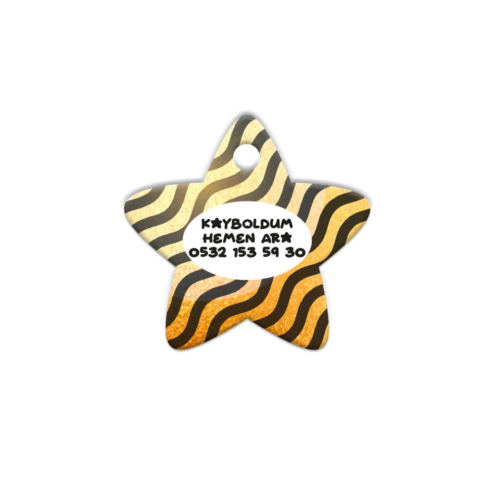 Altın Zebra Desenli Yıldız | Kedi Köpek İsimlik