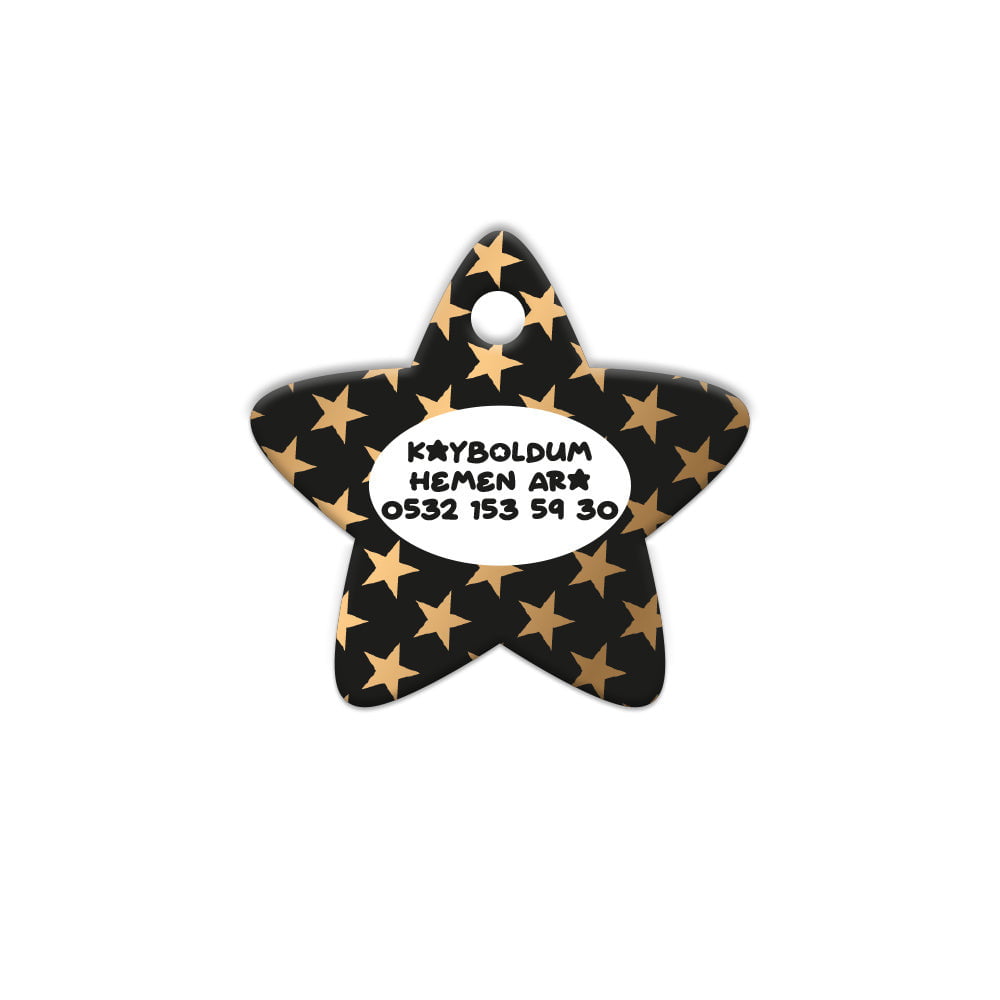Altın Yıldız Desenli Yıldız | Kedi Köpek İsimlik